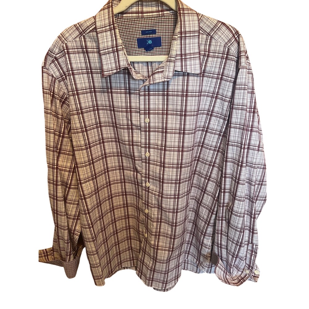 Egara Plaid Button Down Shirt Long‎ Sleeve Mens Casual Non Iron XXL